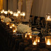 Gatsby wedding gold candelabra black lace tableclothes candles