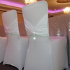 Stretch Swag Chair Covers Available in Ivory, White or Black